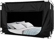 Bed Tent Bed Canopy King Size Tents for Adult and Kids - Portable Sleeping Bed Tents 80% Blackout with 4 Doors Breathable Private Space Tents(Mattress Not Included)