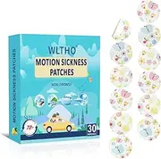 WLTHO 30ct Motion Sickness Patches Non Drowsy, Sea Sickness Patch for Cruise Ship Travel Essentials, Waterproof Patches Behind Ear Cute Color