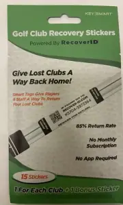 KeySmart RecoverID Golf Club Recovery Labels Stickers - 15 Pack Weatherproof NEW