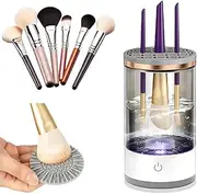 Cozioz Electric Makeup Brush Cleaner Machine - 7000 RPM Quick Cleaning Set with Makeup Brush Cleaner Mat - Automatic Cosmetic Brush Spinner for All Brush Sizes