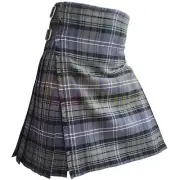 Scottish Traditional Handmade Hamilton Grey Tartan Kilt For Men Custom Size Kilt