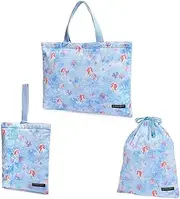 COLORFUL CANDY STYLE NK602900 Disney Kindergarten Entrance Series 3 Piece Bag/Drawstring Set/Ariel/Lesson Bag, Shoe Case, Gymnastics Bag, Preparation for Kindergarten Admission, Cute Girls
