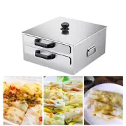2 Layer Stainless Steel Steamer Cooker Rice Noodle Rolls Machine 13"x12.2"
