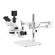 AmScope 7-90X Trinocular Stereo Boom Fluorescent Microscope+HDMI/WiFi/LAN Camera