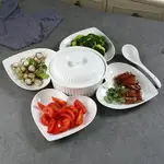 網紅創意純白陶瓷拼盤餐具自由組合家用菜盤湯盤套裝西餐早餐拼盤