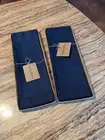 Solino Home Cotton X Linen Classic Hemstitch Placemat 14in x 19in Set of 8 Navy