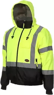 Hi Vis Safety Bomber for Men - Waterproof, Reflective ANSI Class 3 Winter Rain J