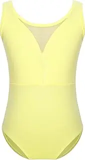 [Jugaoge] Kids Girls Basic Sleeveless Leotard For Gymnastics Ballet Dance V-back Gym Training Bodysuit
