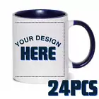 24pcs 11oz Inner Handle Navy Blue Mug Custom Design & Text for Promotional Gift