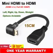 HDMI Female to 90° Degree Mini HDMI Male Adapter Cable Left Right Up Down Angle