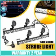 LED Amber/White Traffic Advisor Emergency Strobe Warning Windshield Hazard Light