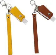 MERRYHAPY 2 Pcs Refillable Keychain Hand Bottles Portable Empty Container for Rubbing Alcohol Ideal for Travel Keyring Holder Included