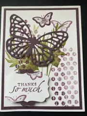 Stampin Up Card Kit Set Of 4 "Thanks So Much” Purple Butterfly