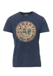 Buffalo David Bitton T-shirt Mens Togass Vintage Buffalo logo XL Navy Whale Tee