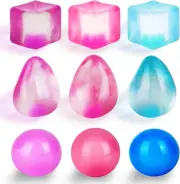 PEJOURI Mini Sensory Fidget Toy Variety Pack - 9Pc Squishable Squeeze Toy Set...