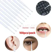 100Pcs Dental Swabs Disposable small Applicator Brush Stick 2.5mm white