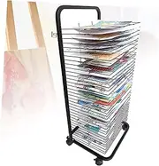 35 Layer Art Drying Rack, Art Rack Storage Rack with Wheels, Studio Educational Products Drying Rack Space Saving Rack