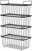4 Pack Freezer Organizer Bins, Stackable Deep Freezer Organizer Bins, Chest Freezer Baskets for Sorting Frozen Meats and Food, Freezer Storage Basket with Foldable Handles