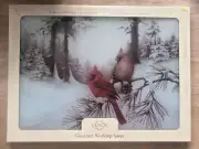 NOS/NIB LENOX Winter Greetings Gourmet Glass Cutting Board / Worktop Saver