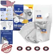 50 Count 1-Gallon Mylar Bags with Labels - 15 Mil Airtight Food Storage Pouches