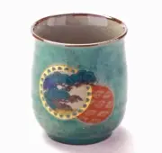 Kutani Hyakkaen kutani(yaki) ware tea cup yunomi Shochikubai green feat.decorate