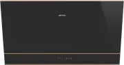 Smeg 90cm Angled Wall Mounted Black Rangehood