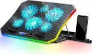 Laptop Cooling Pad RGB Gaming Notebook Cooler for Desk and Lap Use Laptop Fan