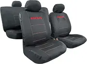 Canvas Seat Covers for Ford Ranger PX2 PX3 Full Set Black Waterproof Black Heavy Duty 2006-2021