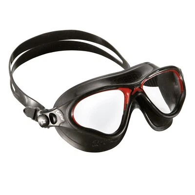 Cressi Swim Cobra Mask UV Protective Silicone Swimming Goggles Black and Red