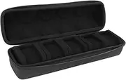 [XUMIUZIY] 5 Slots Hard Watch Travel Case, Watch Roll Case Storage and Organizer for Men and Women, Wristwatch Organizer Box with Protective Pillow and Zipper, Watch Display Box, Black
