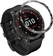 [MEIDAI] Stainless Steel Bezel Ring for Garmin Fenix 7X Watch Adhesive Cover Anti Scratch Protector for Fenix 7X Watch Accessory