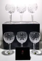 *NEW* Waterford Crystal PATTERNS OF THE SEA Set of 6 Balloon Wine Hocks 7"NIB