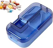 Small Pill Cutter - Dose Tablet Cutter Pill Splitter with Dispenser - Portable Medicine Crusher Accurate Cut Tool for Travel & Home