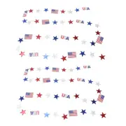 2 Pcs American Flag Pull Patriotic Bunting Flags Decor Star Streamer Garlands