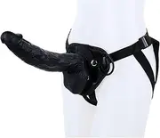 HGDTYRI Strap-on dildos, 27 cm silicone strap-on removable penis anal dildo, with strong suction cup SM masturbator sex toy for women couples(B Black)