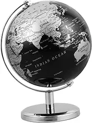 Globe Desktop World Globe Home Desk Decor Home Decor Desk Table Ornament Sphere Stand Table Ornament Metal Black