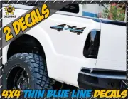 4x4 Truck Bed Decals THIN BLUE LINE MATTE BLACK Law Enforcement Police Tactical