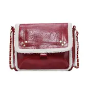 Youth Ladies Simple Versatile Bag Vintage Shoulder Top-handle Bag Lady Big Capacity Rivets PU Plush Crossbody Tote