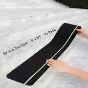 Non-slip Stair Treads With Glow In Dark Stripe (10-pack) 6"x28"waterproof Tape