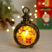 Christmas Mini LED Light Up Lantern Xmas Santa Claus Table Lamp Ornament Decor