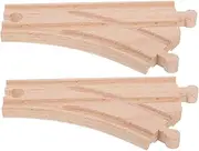 2pcs Wooden Train Track Connectors Train Tracks Switch Boys and Girls Educational Toy Expandable Set Wooden Toys Cognitive Development Endless Combinations Interactive Play