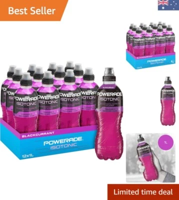 Isotonic Blackcurrant Sports Drink Multipack Sipper Cap Bottles 12 x 1L
