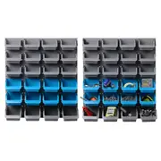 Giantz 48 Storage Bin Rack Wall-Mounted Garage Tool Parts Organiser Shelving