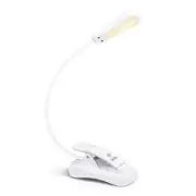 3000K Warm LED Rechargeable Book Light, Easy for Eyes, Clip on Reading White
