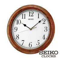 在飛比找momo購物網優惠-【SEIKO 精工】33cm靜音木質掛鐘時鐘 QXA528B