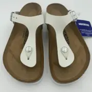 Birkenstock New w/ Box Gizeh White Natural Leather Regular Width - Select Size