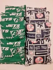 8 Cornhole Bag Set Corn Hole N Y New York Yankees and Jets