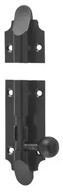 matt black victorian barrel bolt and surface keeper,75 x 32 mm,TH 9659