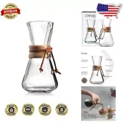 Clear Borosilicate Glass Pour-Over Coffeemaker - Artisan Crafted 3-Cup