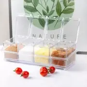 4 Pieces Kitchen Clear Seasoning Box Storage Container Condiment Jars Spice box!